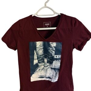 Converse Men's Burgundy Graphic Tee